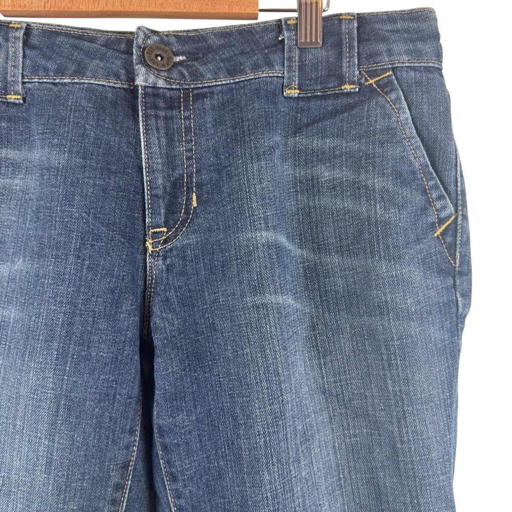 Gap Jeans Women 8 Long Blue Ultra Low Rise Bootcut Dark Wash Flap Pocket Vintage